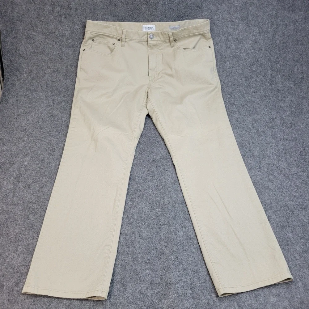Goodfellow Pants Mens 38x30‎ Tan 5 Pocket Stretch Boho Streetwear Straight Leg